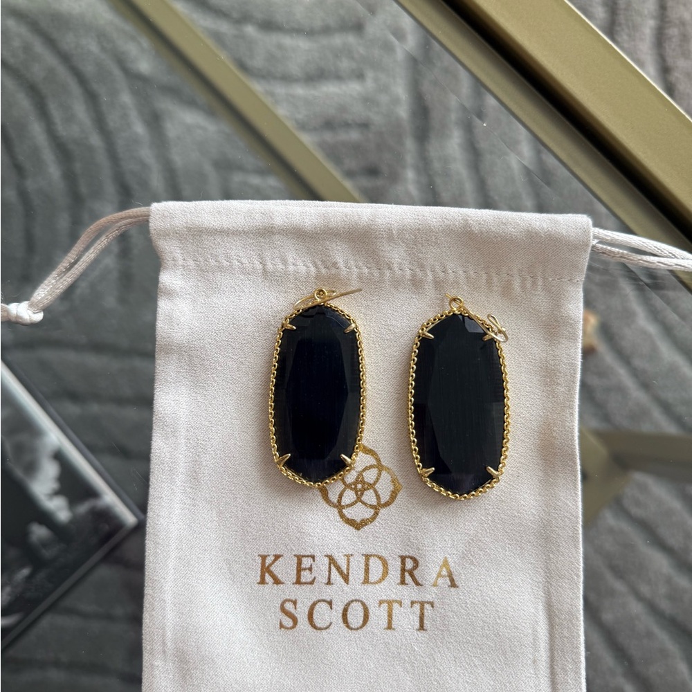 Kendra Scott Black and Gold Elle Earrings